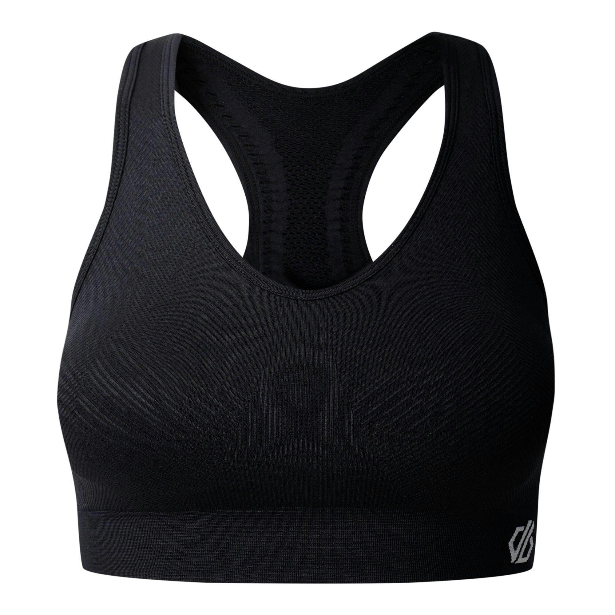 Dare 2B Women's Black / React Sports Bra - Xs - 50% Recycled Polyamide/45% Polyamide/5% Elastane