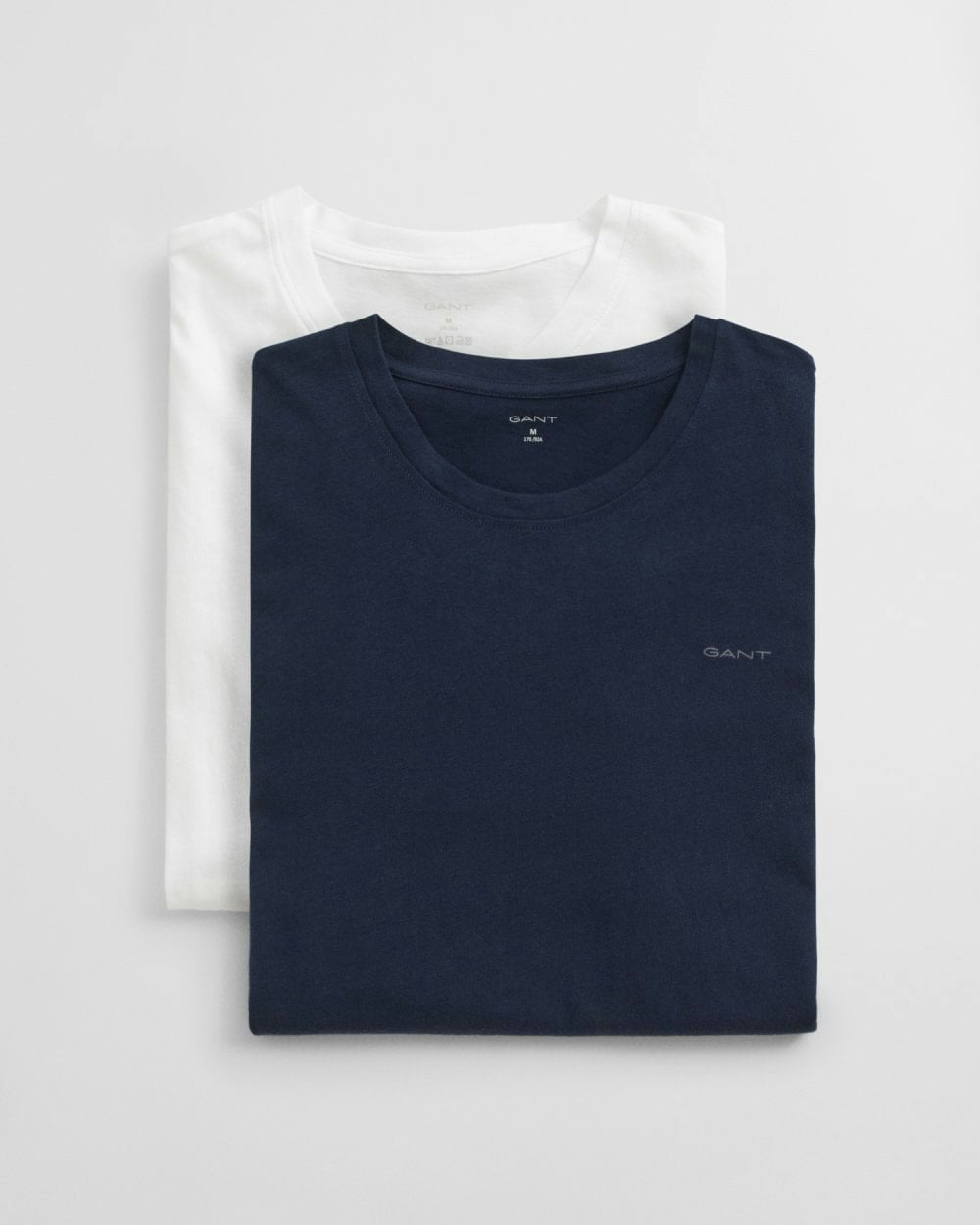 Gant Men's White 2-Pack Crew Neck T-Shirts - 109 Navy/ - 109 Navy/ - M