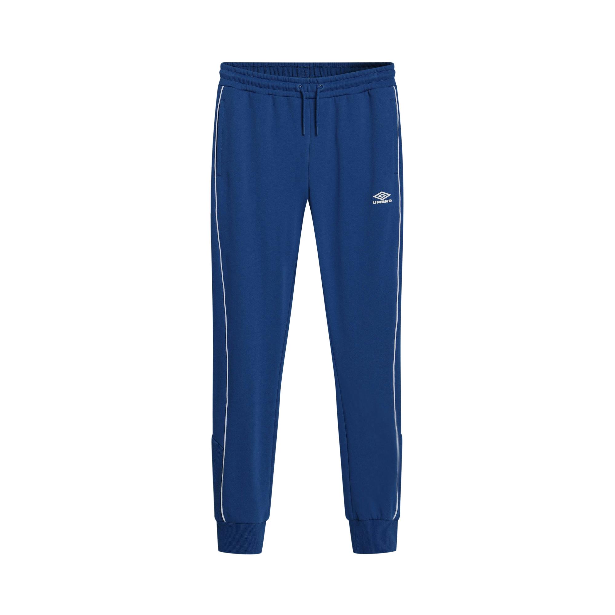Umbro Men's Blue/White Panelled Jogging Bottoms - Classic /Brilliant - Classic /Brilliant - S - 100% Polyester