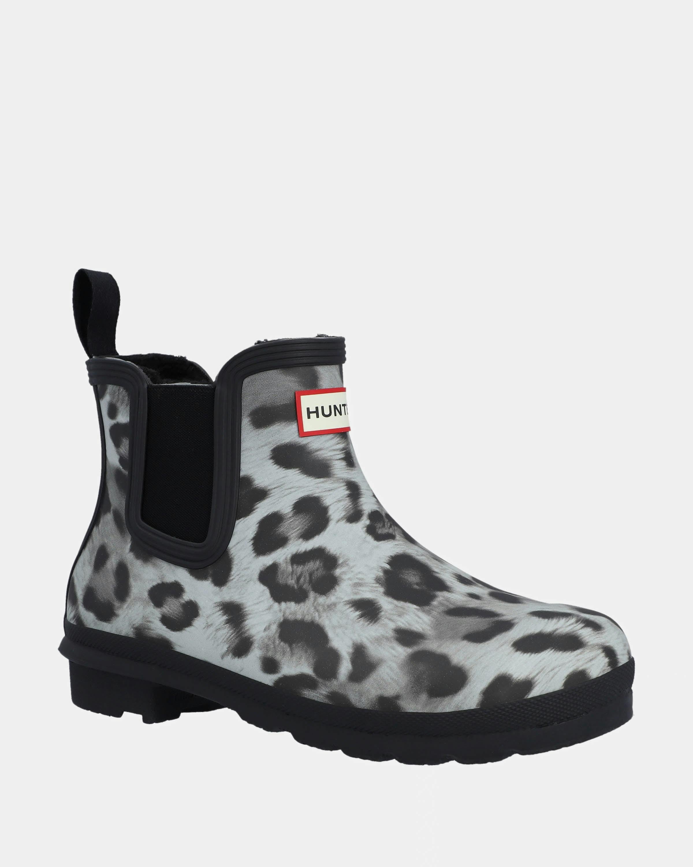 Hunter Women's Black Original Chelsea Insulated Snow Leopard Boot - Snow Leopard/ - Snow Leopard/ - Uk5 Eu38