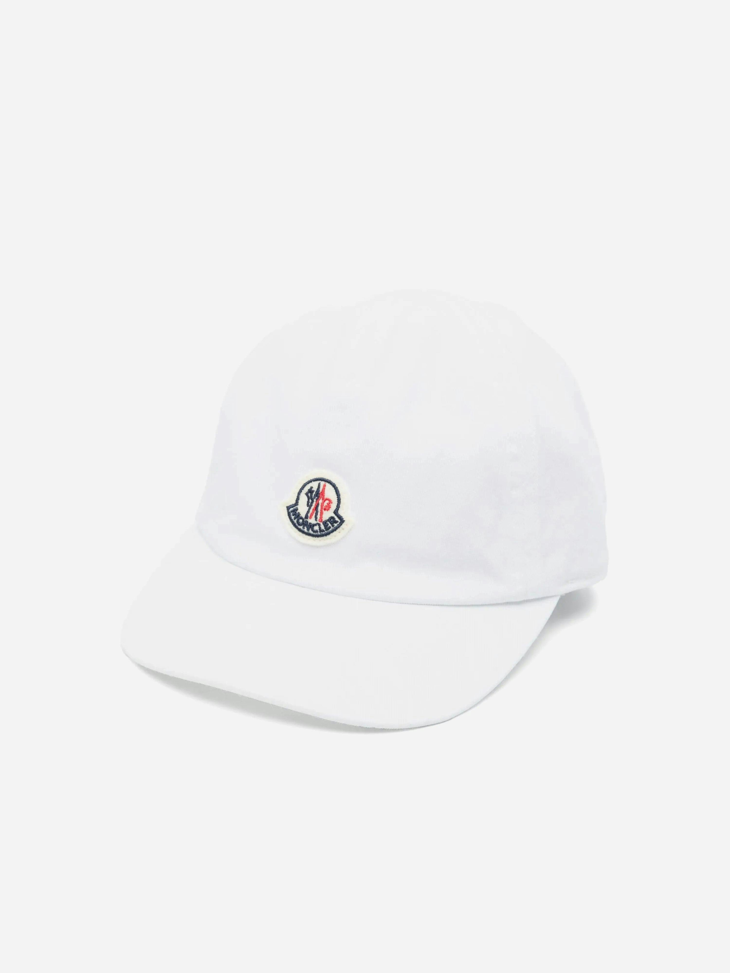 Moncler Enfant Men's White Baby Boys Logo Baseball Cap In - 3 - 6 Mths