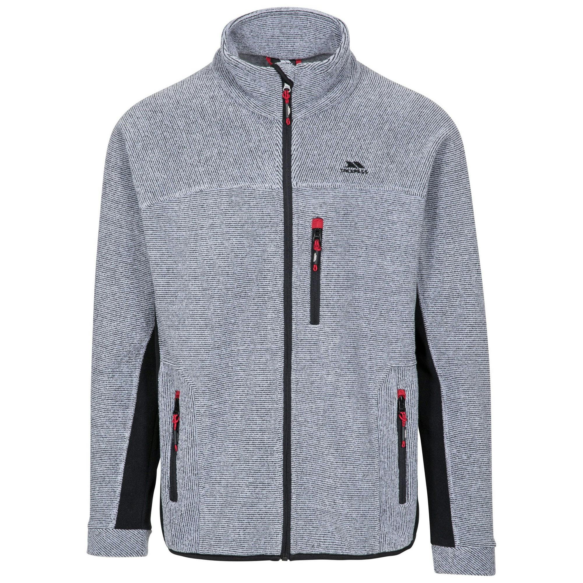 Trespass Men's Black Jynx Full Zip Fleece Jacket - Platinum Stripe - Xs - Platinum Stripe - 84% Polyester/16% Viscose