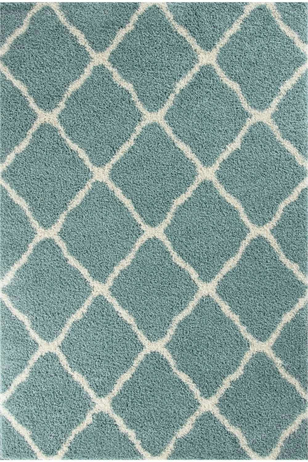 Rackhams Blue Moroccan Duck Egg Shaggy Rug | 750 - 160X230 Cm