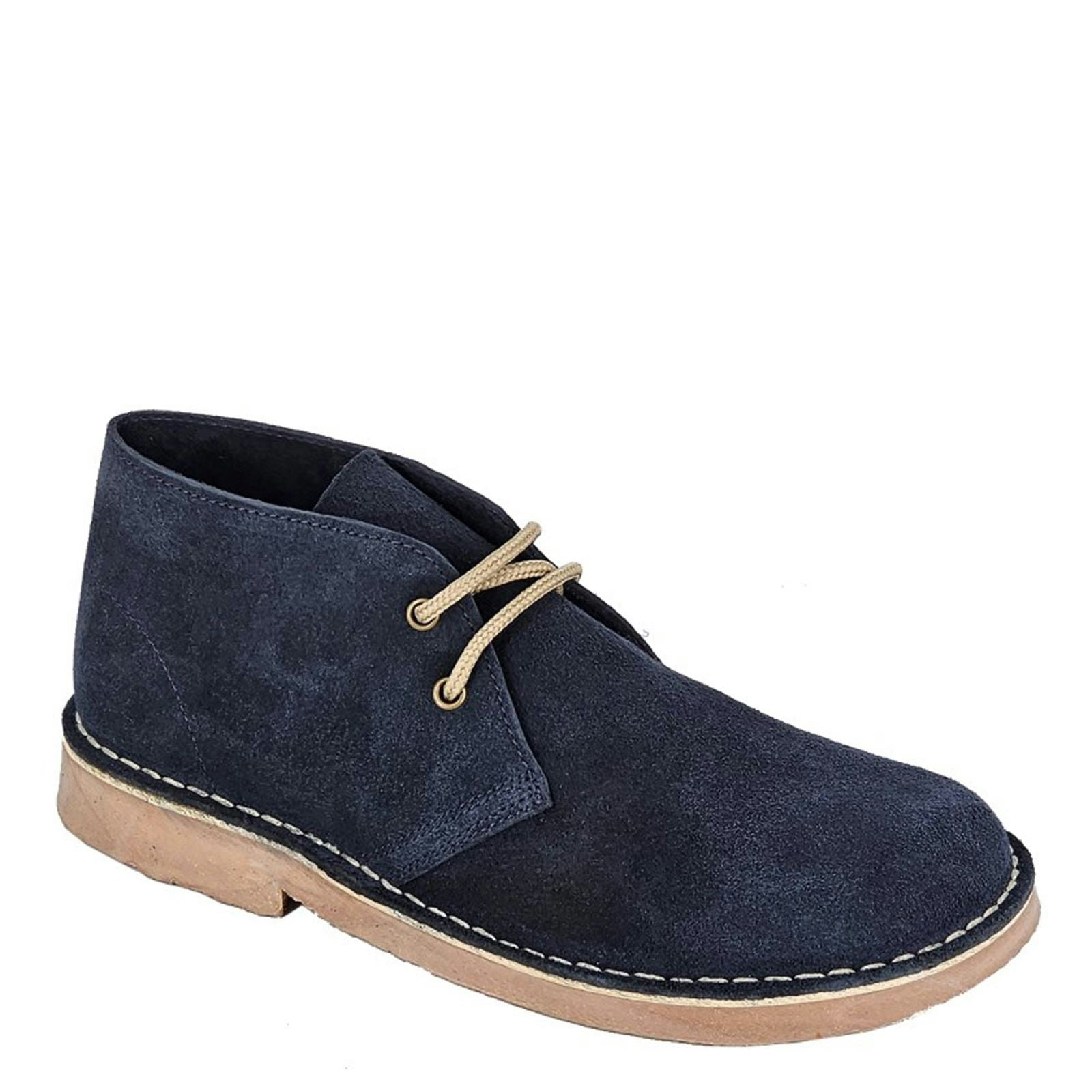 Roamers Men's Blue M 400 Round Toe Desert Boots - Navy - 9 Uk