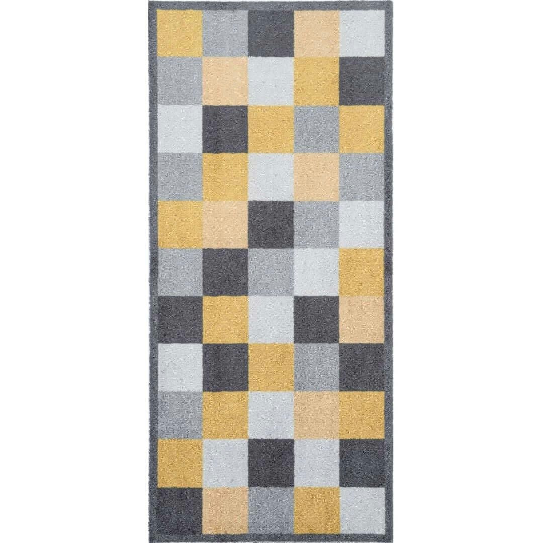 The Rugs Yellow Washable Geometric 67X150 Cm Mat