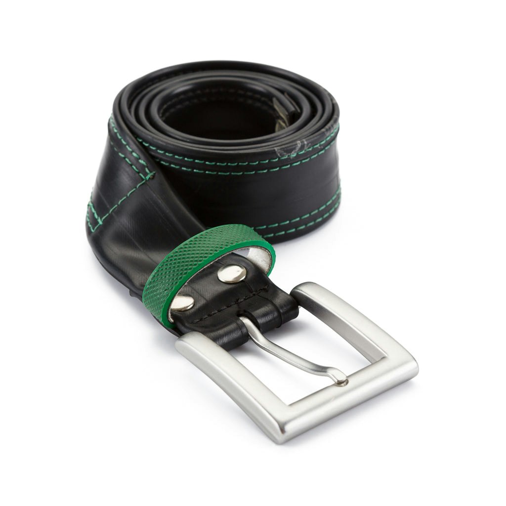 Paguro Green Recycled Bicycle Inner Tube Vegan Belt - S