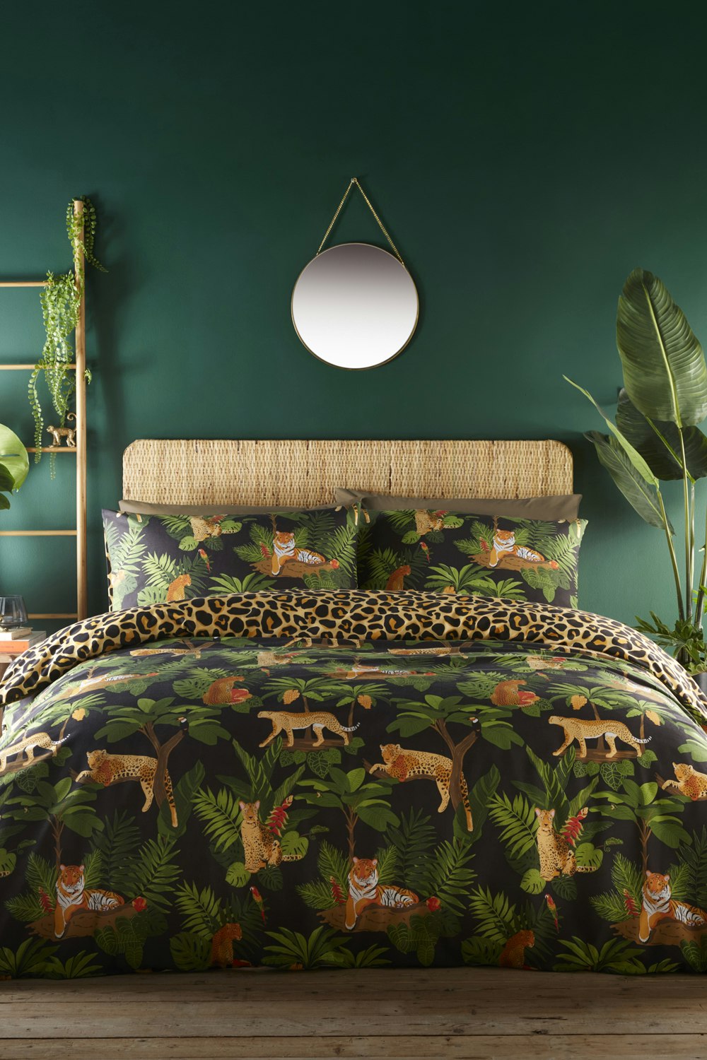 Rackhams Light Jungle Cats Duvet Cover Set - Multi - Double
