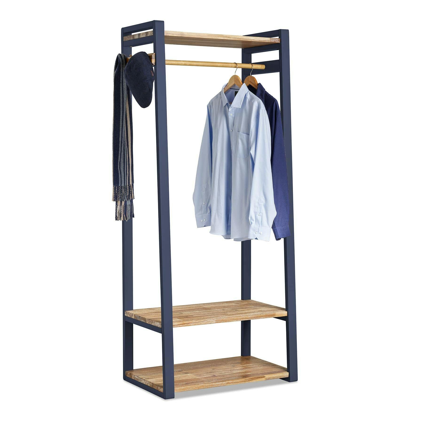 Rackhams Blue Florence Open Wardrobe With Shelves - Navy