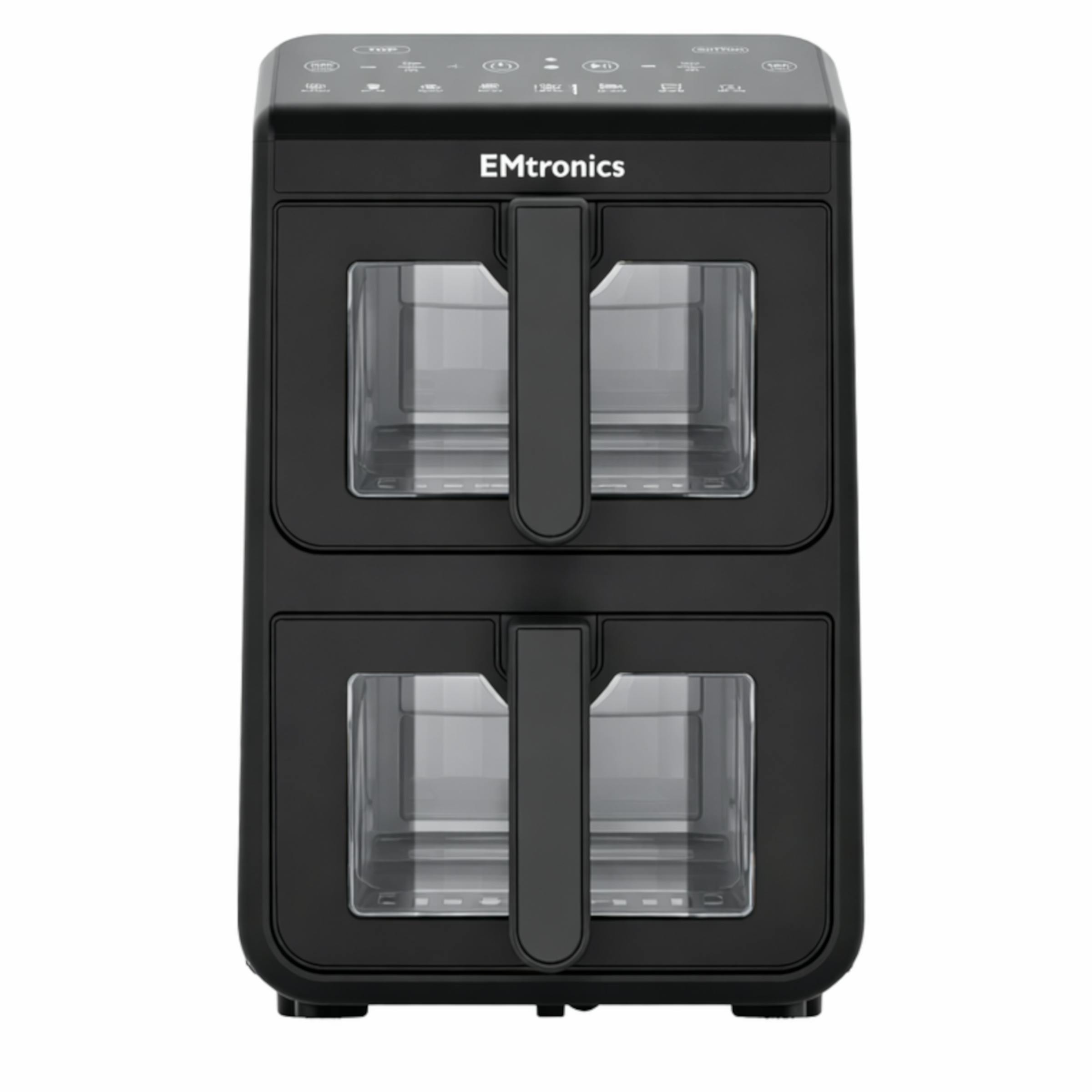 Emtronics Black 10L Stack Dual Air Fryer - With Windows