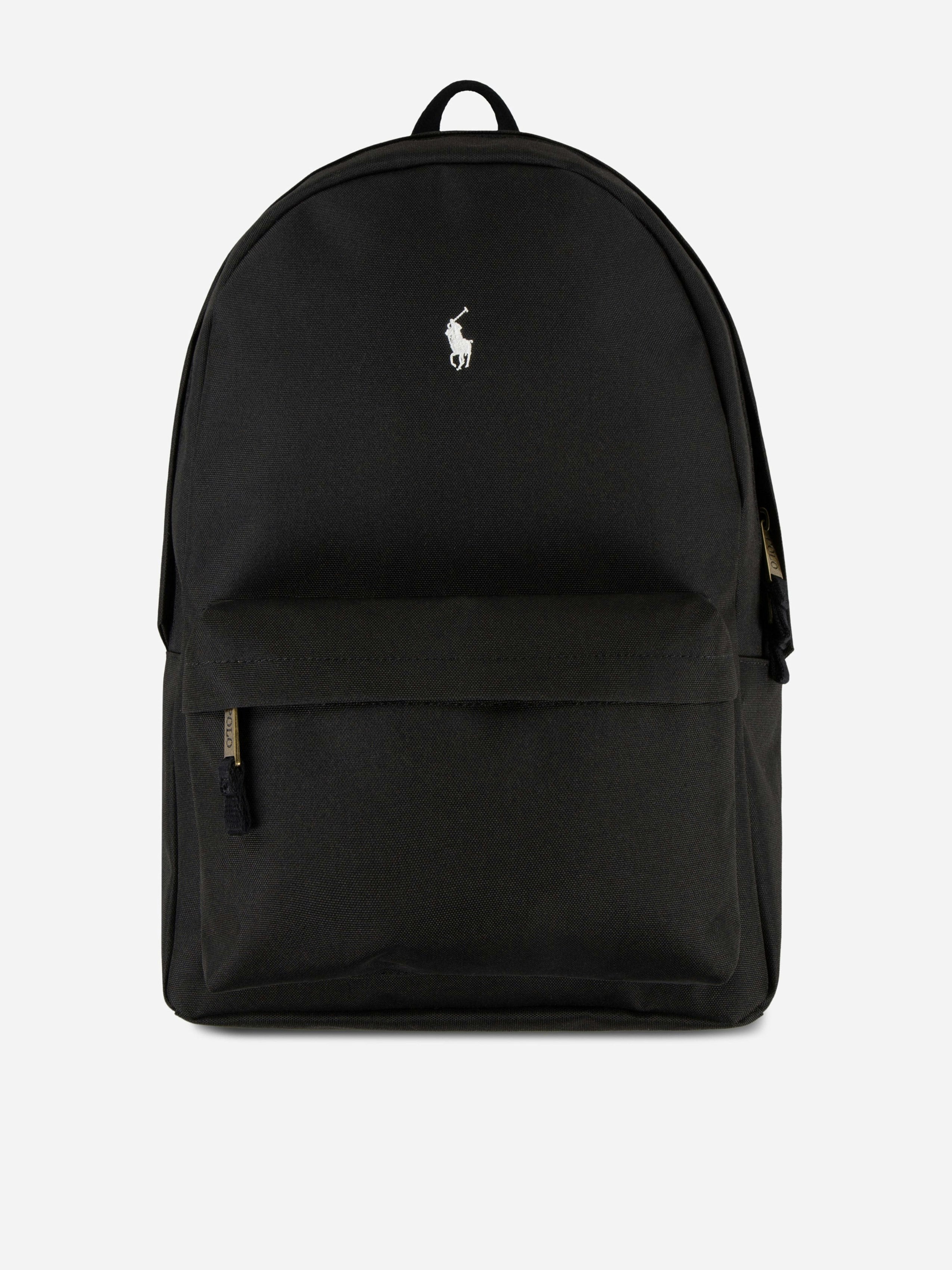 Ralph Lauren Kids Boys Black Logo Backpack In (45Cm) - One Size