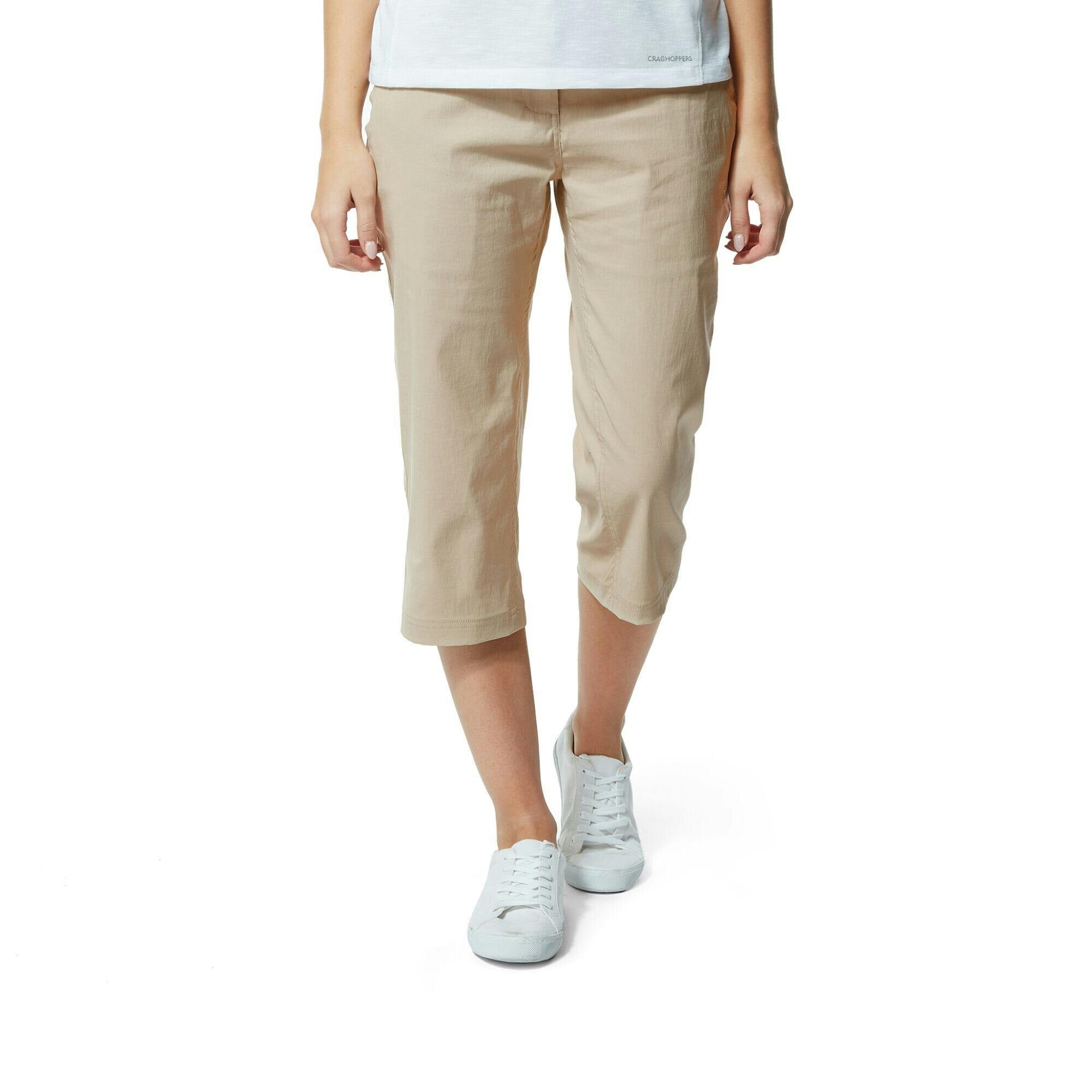 Craghoppers Women's / Kiwi Pro Ii Cropped Trousers - Desert Sand - 18 Uk - Desert Sand - 96% Polyamide/4% Elastane