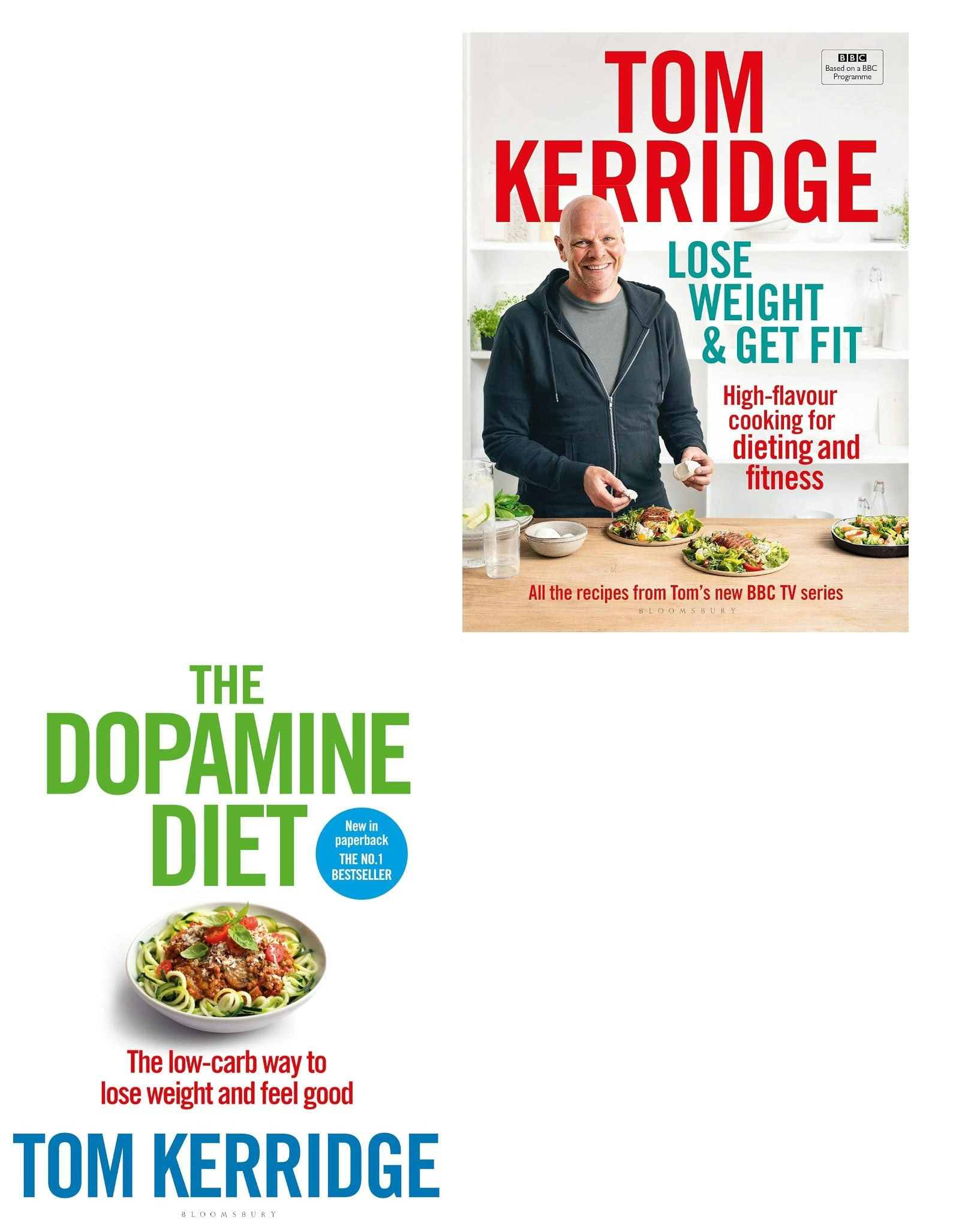 Various Publishers Tom Kerridge Collection 2 Books Set (Dopamine Diet (Paperback), Lose Weight And Get Fit (Hardback))