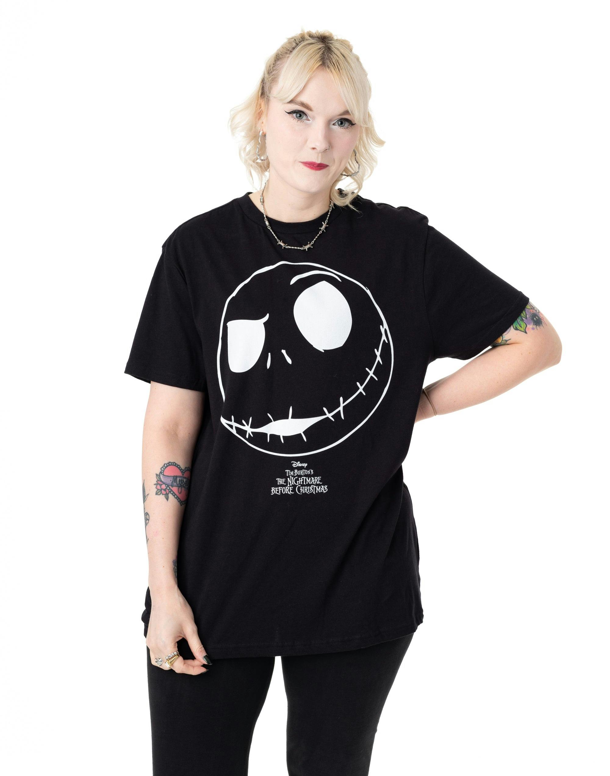 Vanilla Underground Unisex Black Disney The Nightmare Before Christmas Adults Jack Short Sleeved T-Shirt - Small