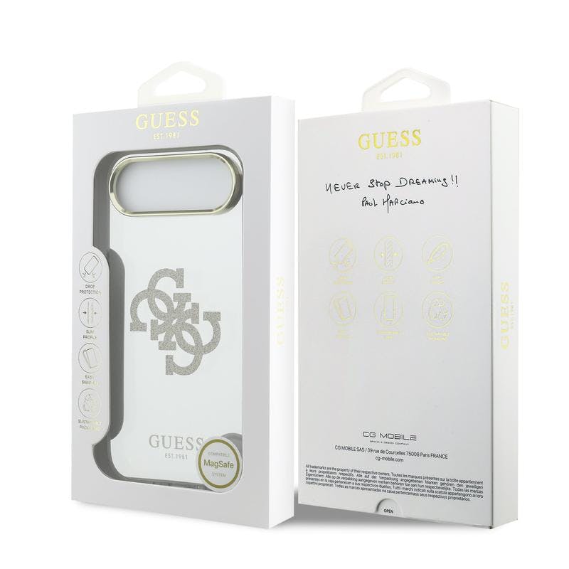 Guess Gold Pc/Tpu Mirror 4G Glitter Logo Case With Magsafe For Iphone 17 Air 6.5" - Guhmp17mhmr4gdg