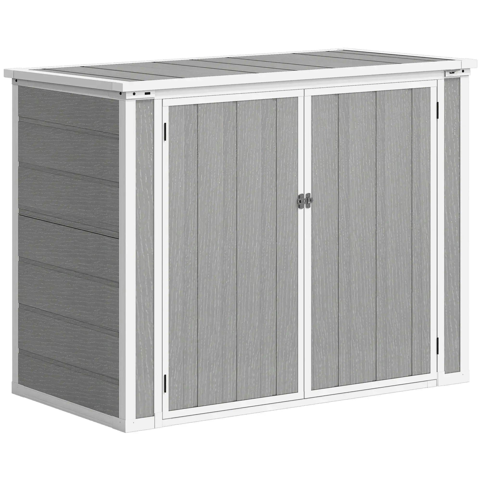 George Grey Outsunny 4.7X2.5 Double Bin Storage Shed - Image 4