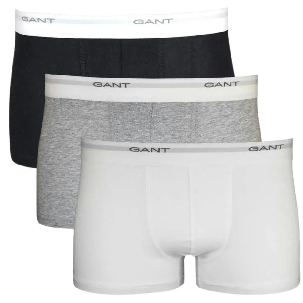 Gant Black/White/Grey 3-Pack Core Logo Boxer Trunks, - Xxl