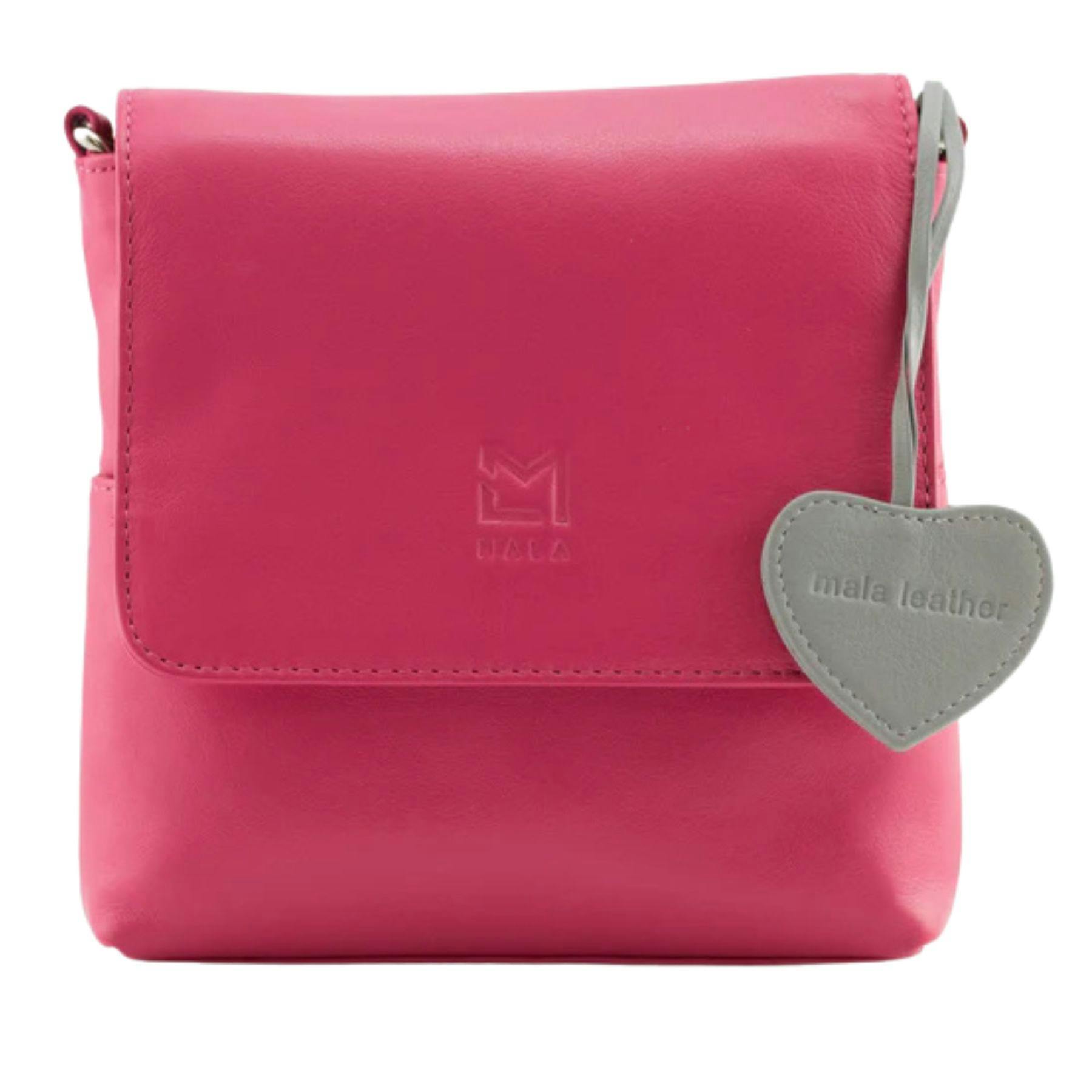 Mala Leather Pink Anishka Heart Leather Travel Cross Body Bag - Leather