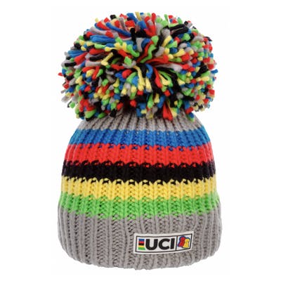 Big Bobble Hats Unisex Grey Uci Rainbow Stripes