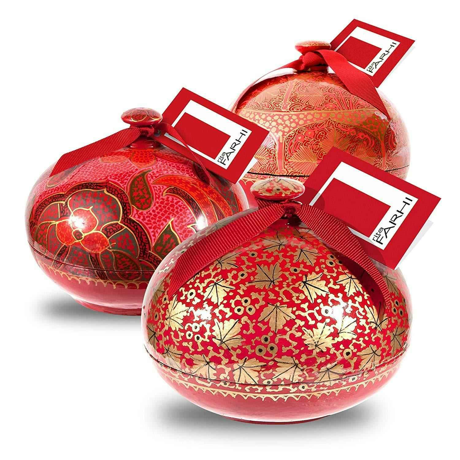 Rita Farhi Red Large Handmade Bonbonnière With Assorted Chocolate Coated Almonds, Palm Oil Free, 260G