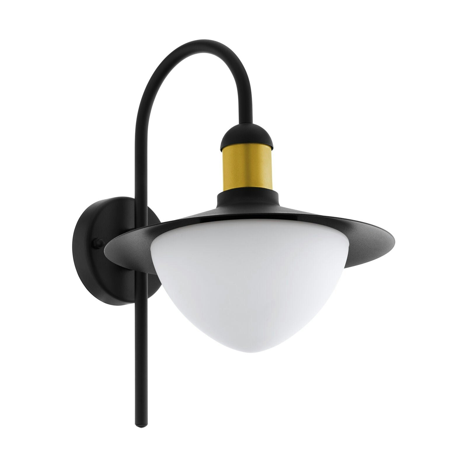 Rackhams Light/Black/Gold Ip44 Outdoor Wall & Modern Fisherman Lamp 1X 60W E27 Bulb Size 1