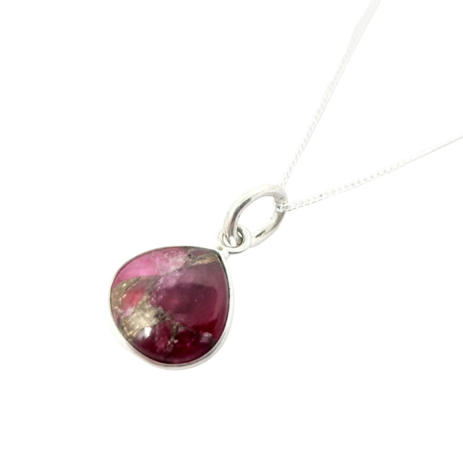 Harfi Silver Garnet January Birthstone Sterling Necklace