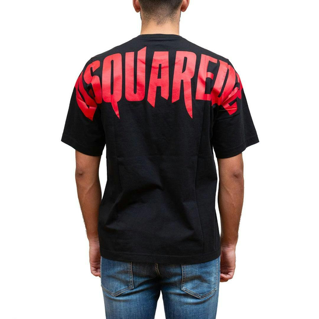 Dsquared2 Men's Black Horror Text Logo T-Shirt - L - 100% Cotton
