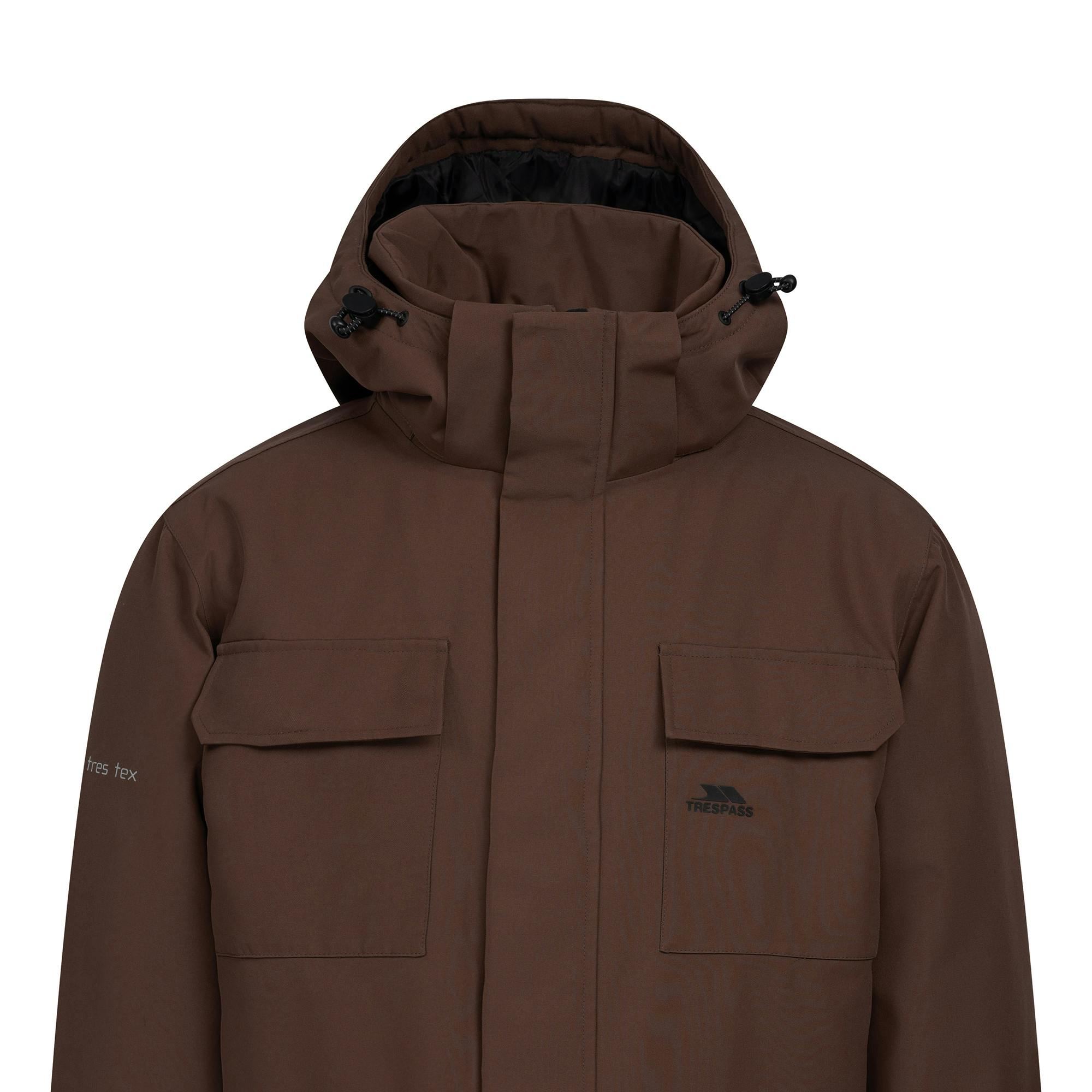 Trespass Men's Dark/Brown Skerry Waterproof Jacket - S - 100% Polyester