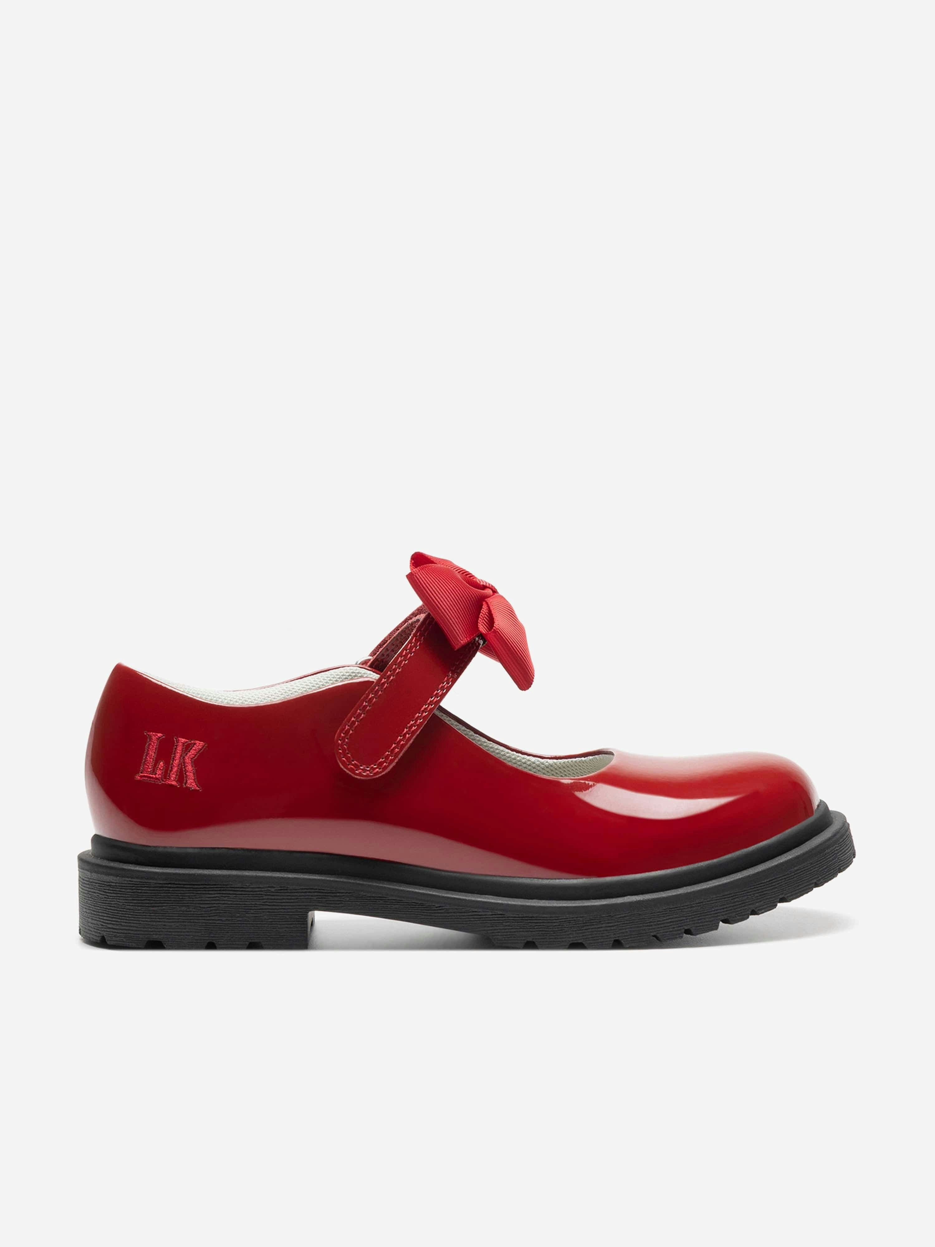 Lelli Kelly Girls Red Mia Bow Patent School Shoes In - Eu 33 Uk 1