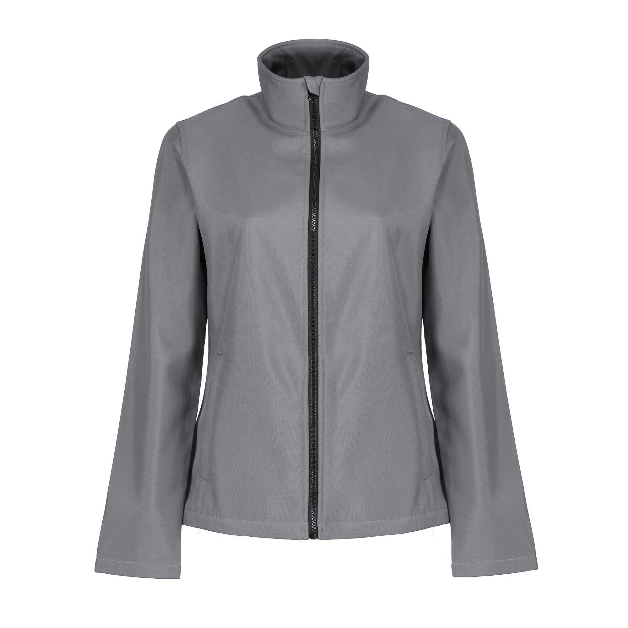 Regatta Women's Grey/Black Professional / Printable Soft Shell Jacket - Rock - 12 Uk - Rock - 100% Polyester