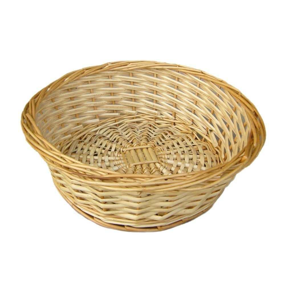 Red Hamper Split Willow Round Wicker Tray