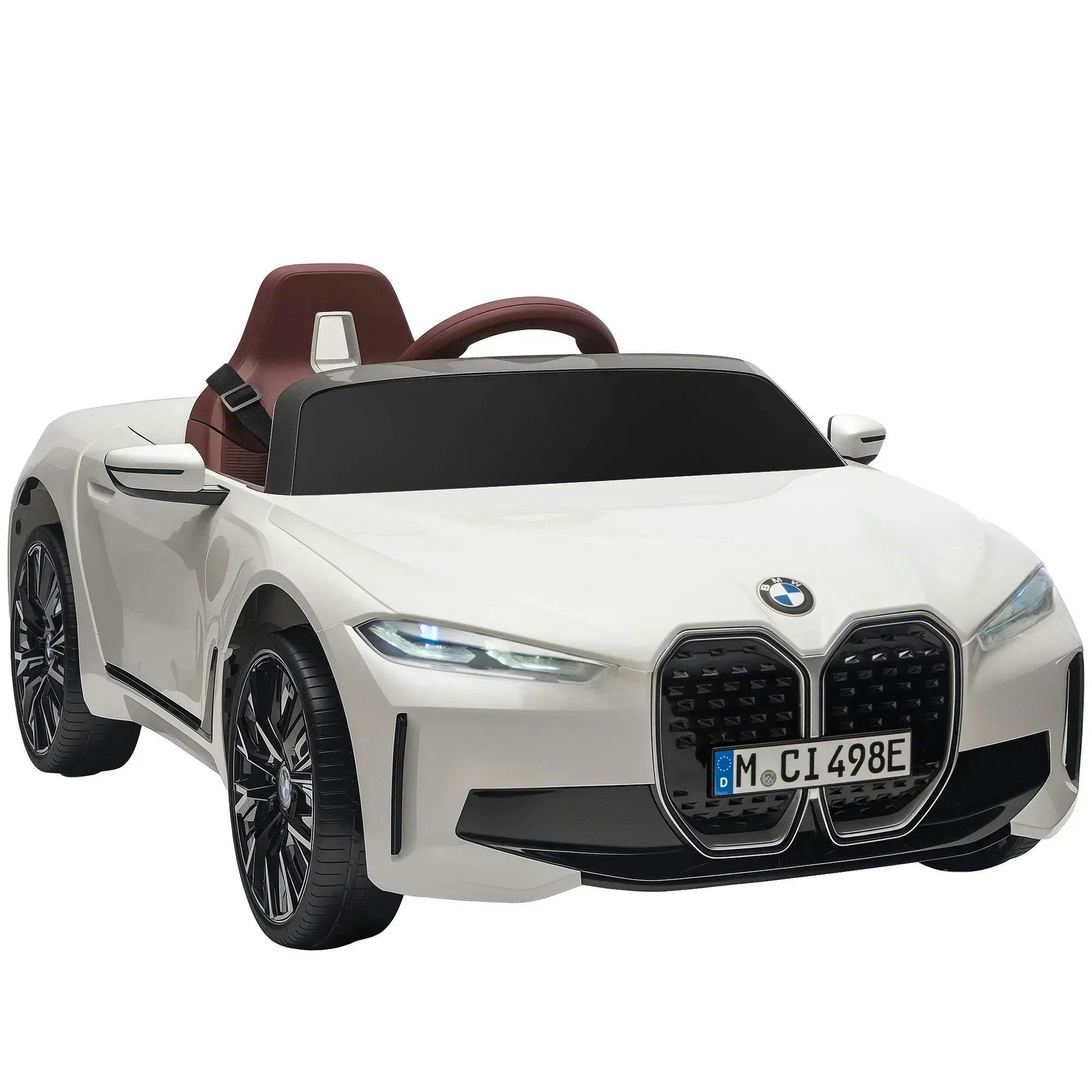 HOMCOM BMW i4 Licensed 12V Kids Electric Ride-On Car - White - Image 8