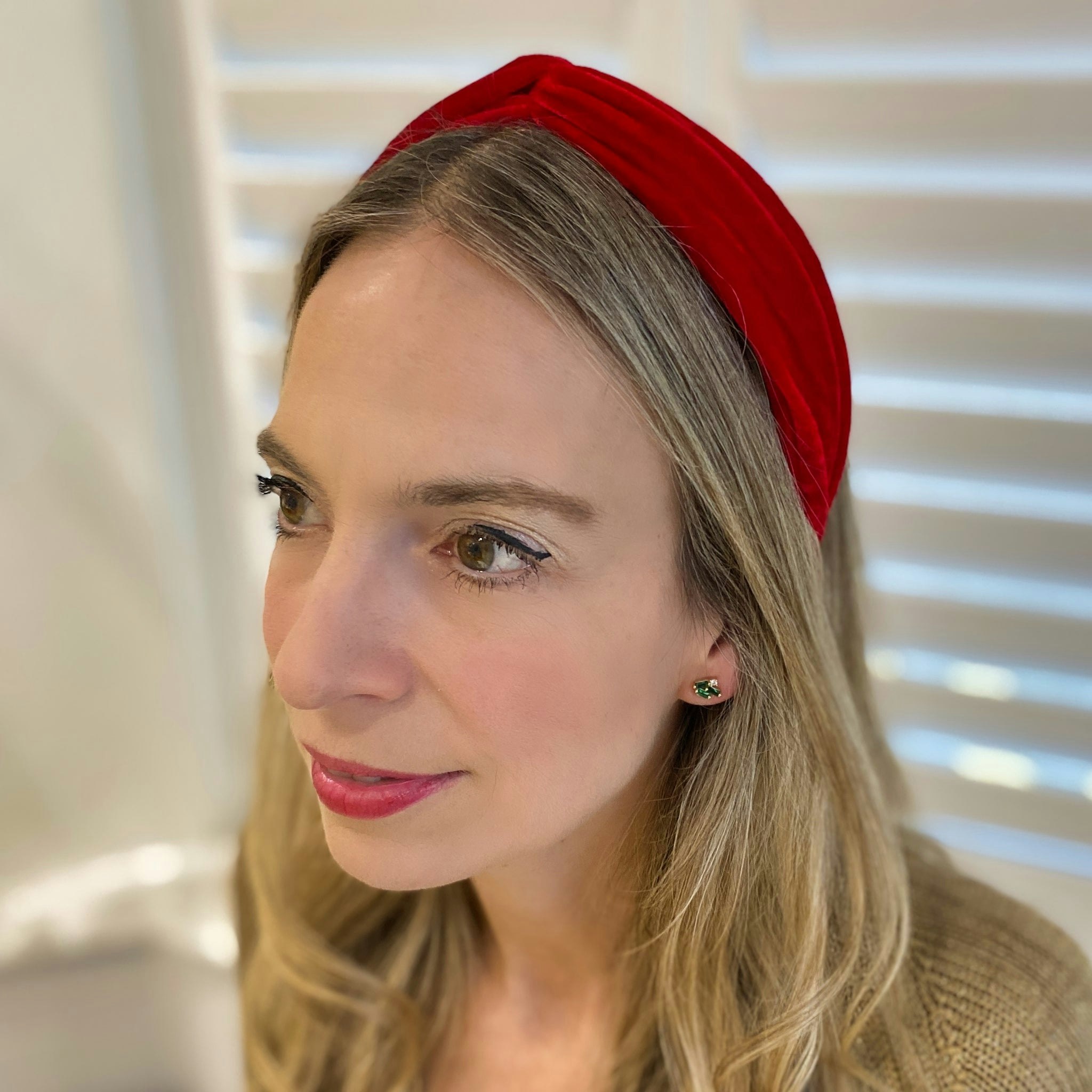 Queenmee Accessories Red Headband Velvet Headband Knot Hair Band