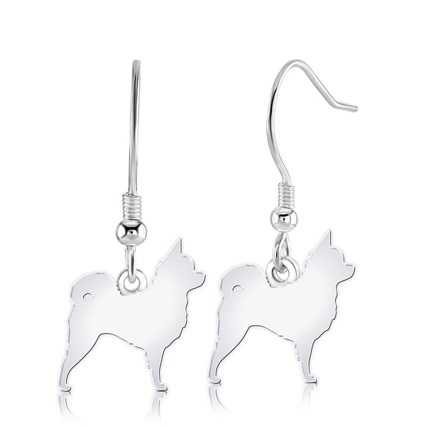 Mylee London Silver Long Coat Chihuahua Silhouette Earrings - No - Hook