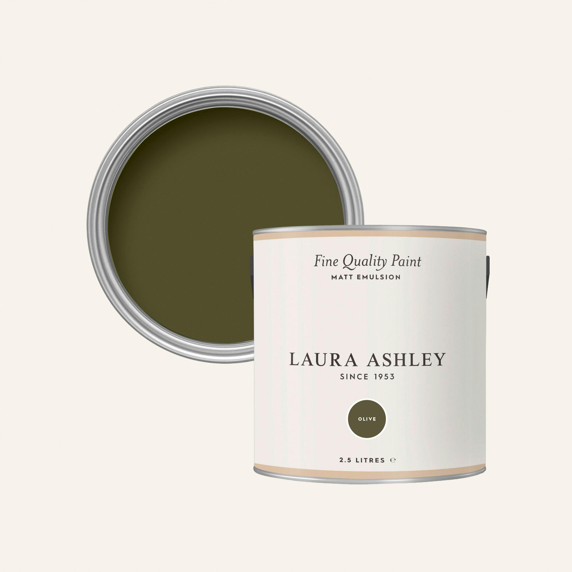 Rackhams Olive Matt Emulsion 2.5L Paint - 2.5
