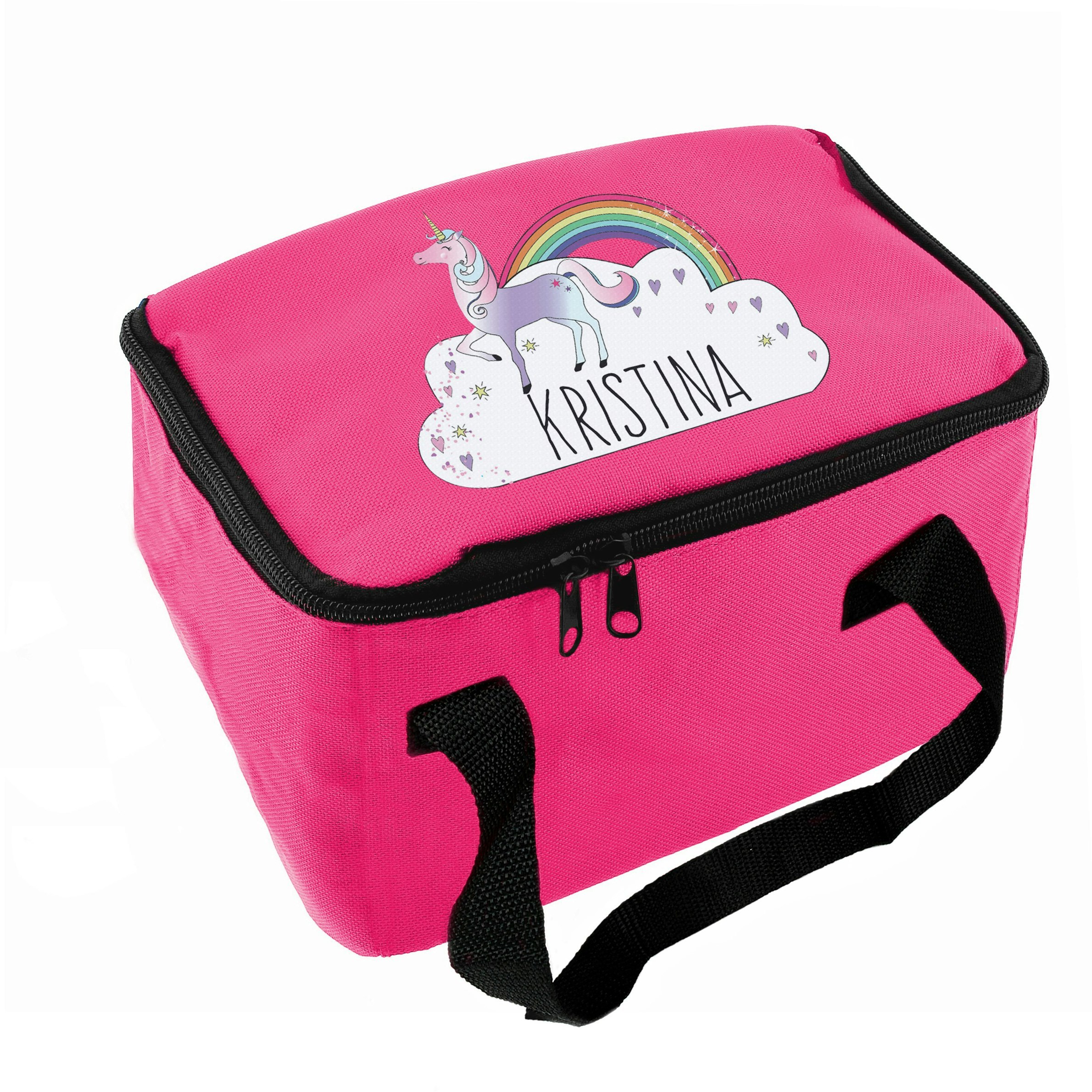 Rackhams White Personalised Unicorn Lunch Bag