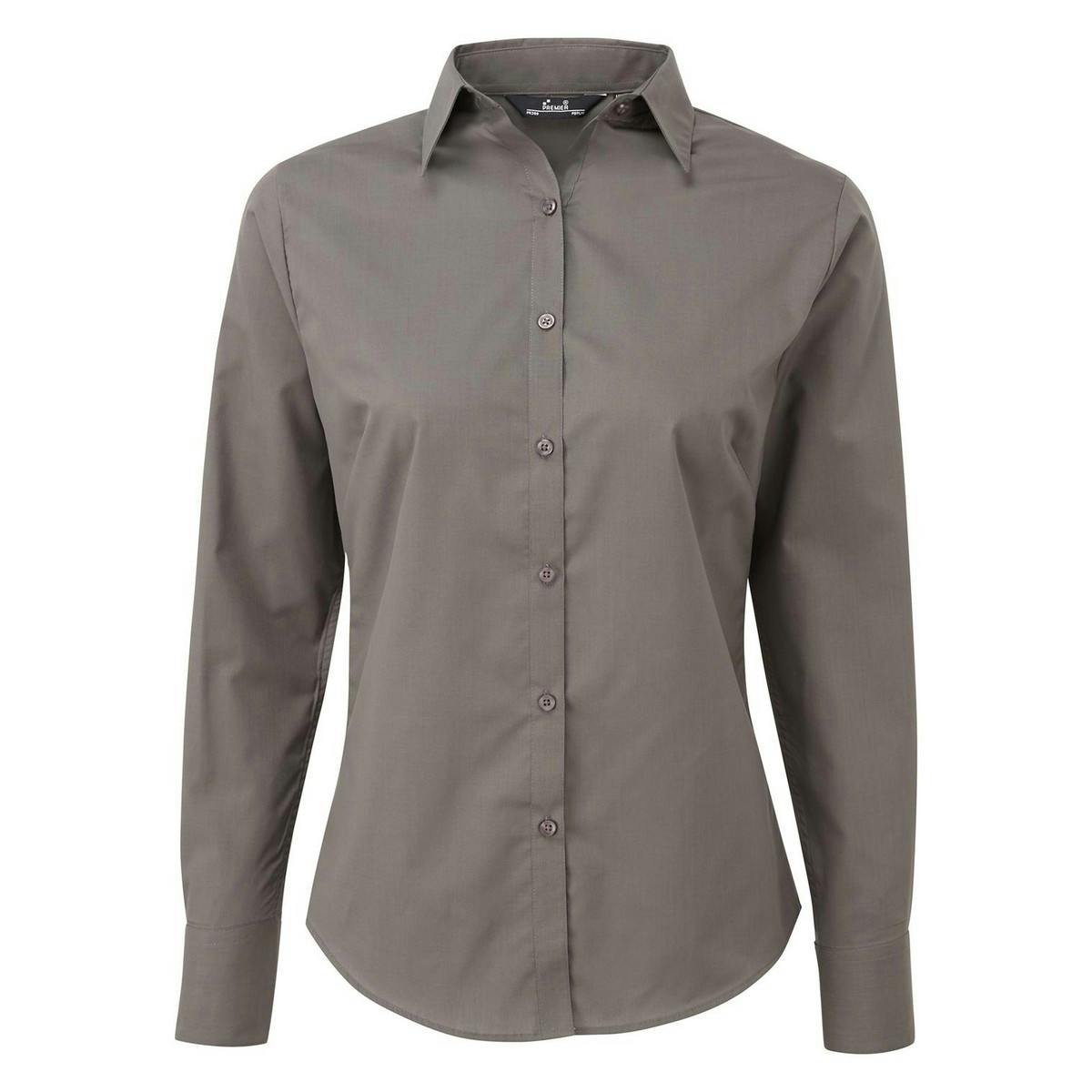 Premier Women's Dark Grey Long-Sleeved Shirt In | Size: 14 - Image 3