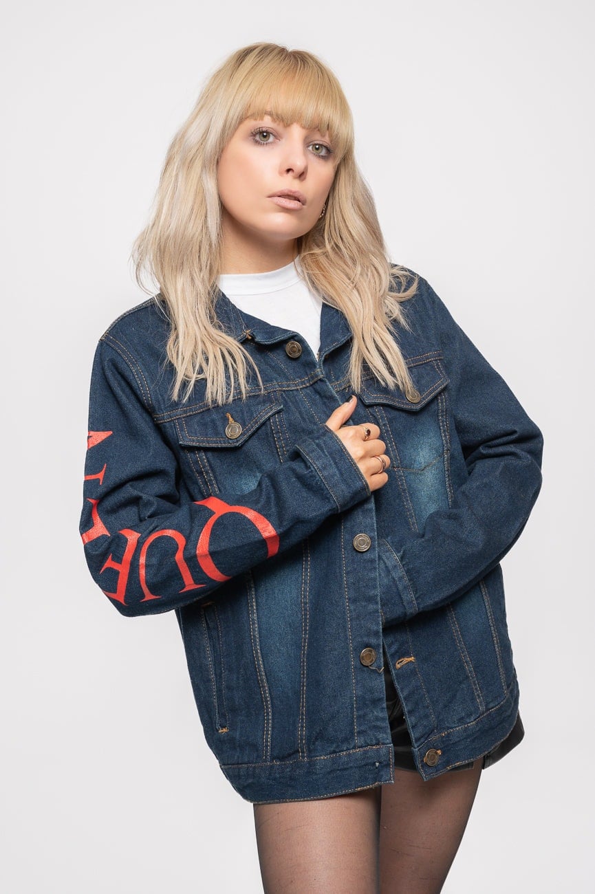 Paradiso Clothing Unisex White Queen Crest Denim Jacket - Xxl