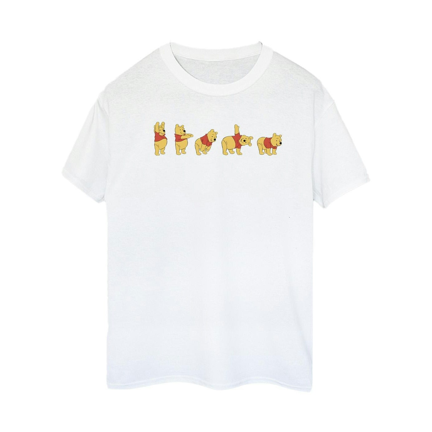 Disney Women's White / Winnie The Pooh Stretching Cotton Boyfriend T-Shirt - 4XL