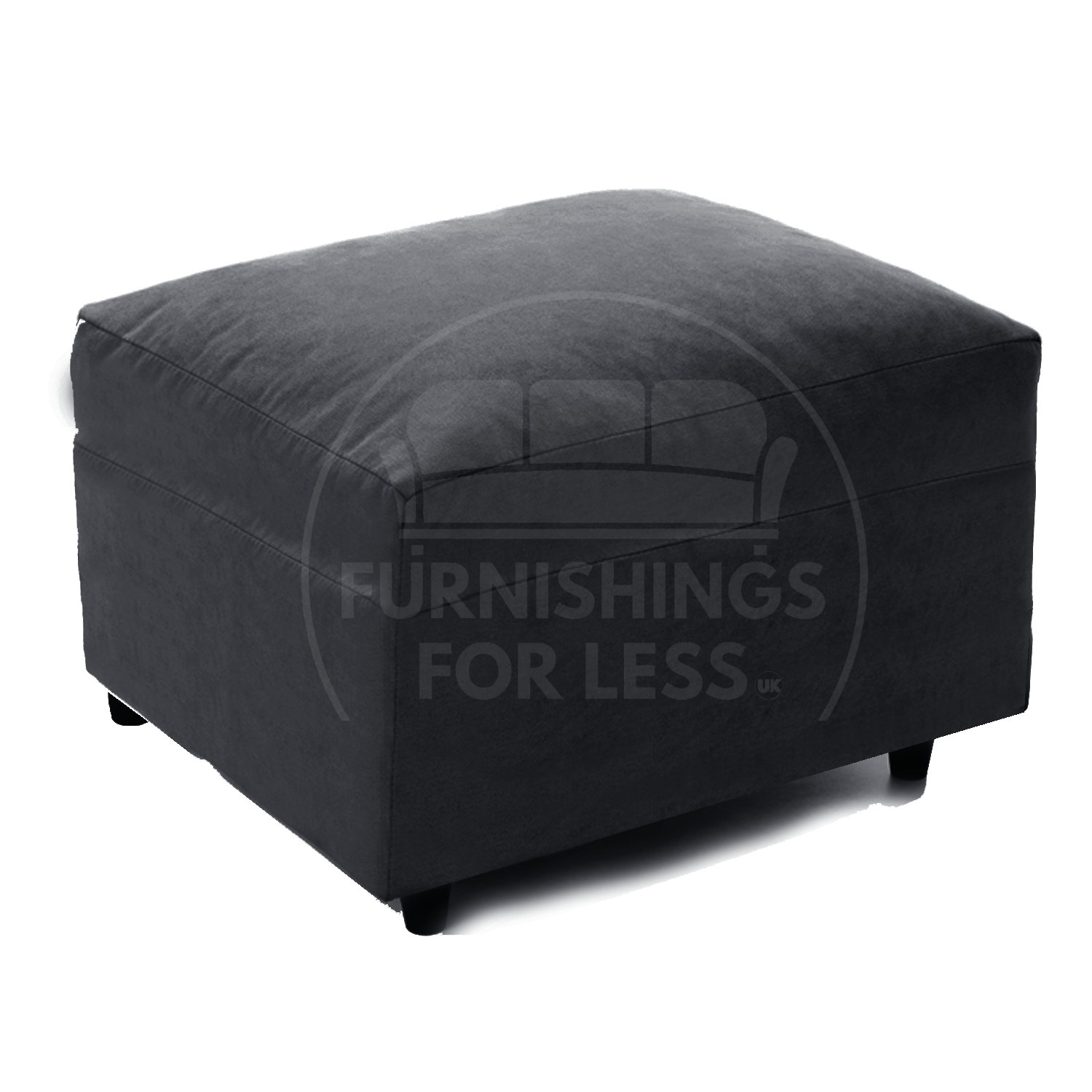 Rackhams Black Casper Chenille Fabric Footstool