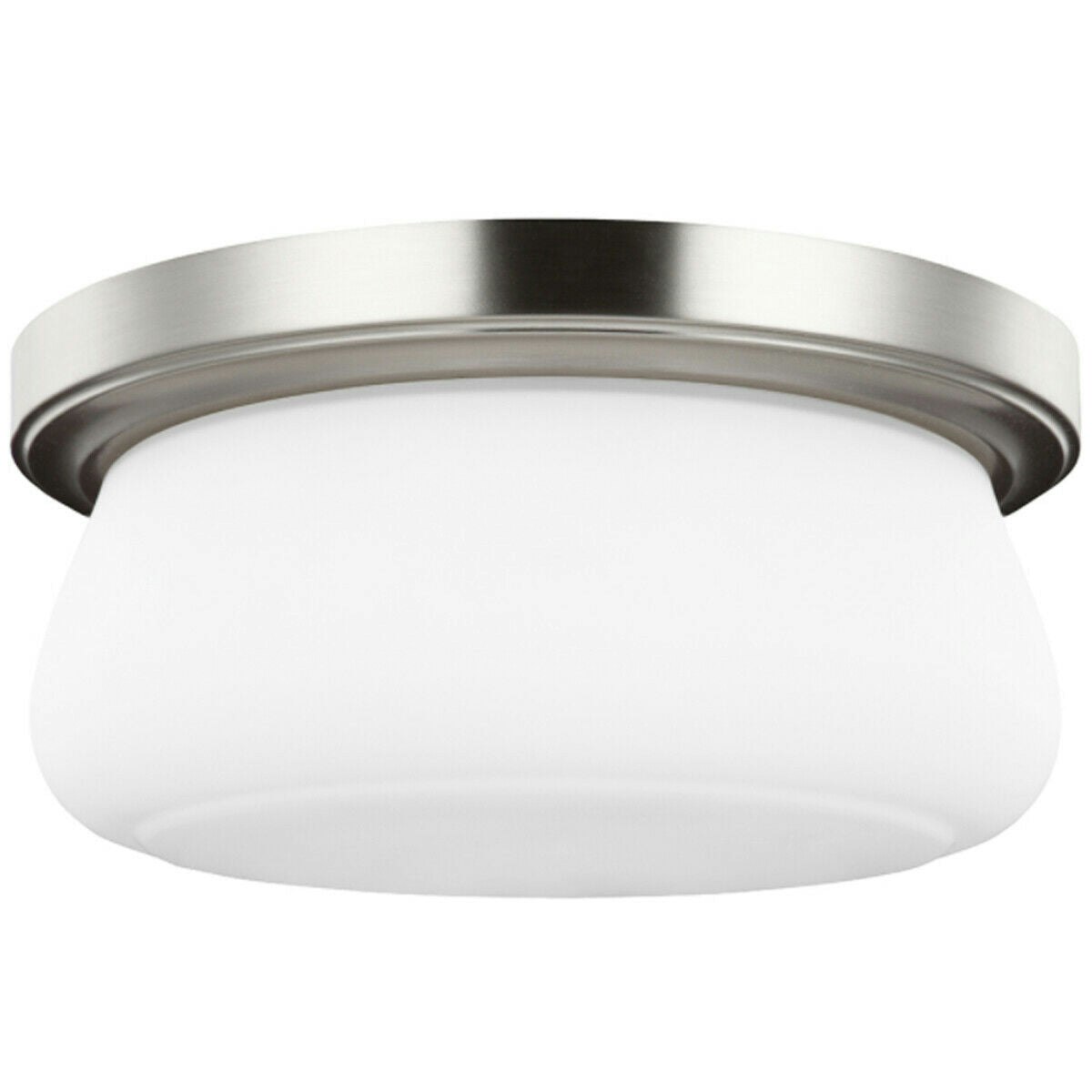 Rackhams Light Bulb Flush Low Ceiling Satin Nickel Led E27 60W Bulb Size 2
