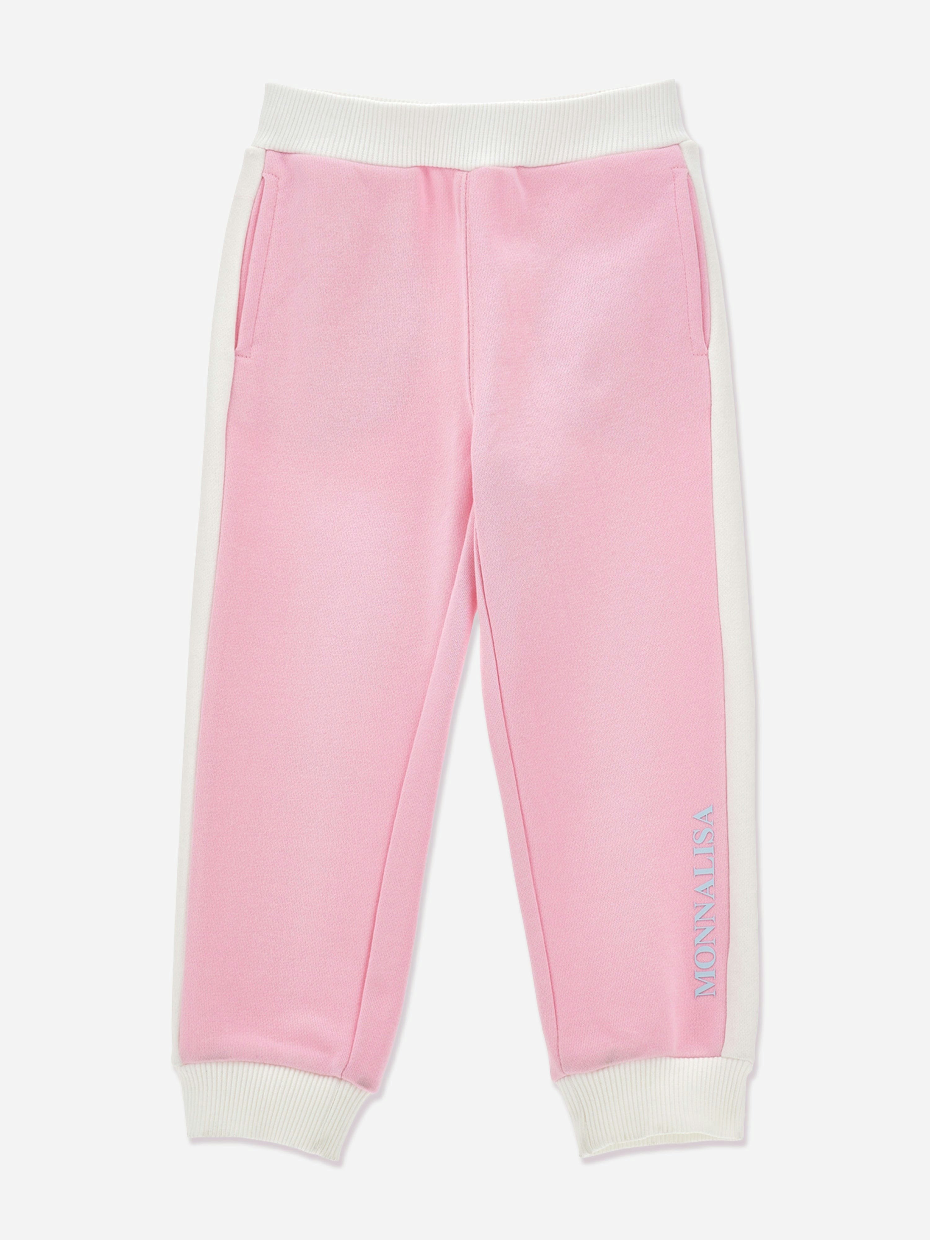 Monnalisa Girls Pink Logo Joggers In - 12 Yrs
