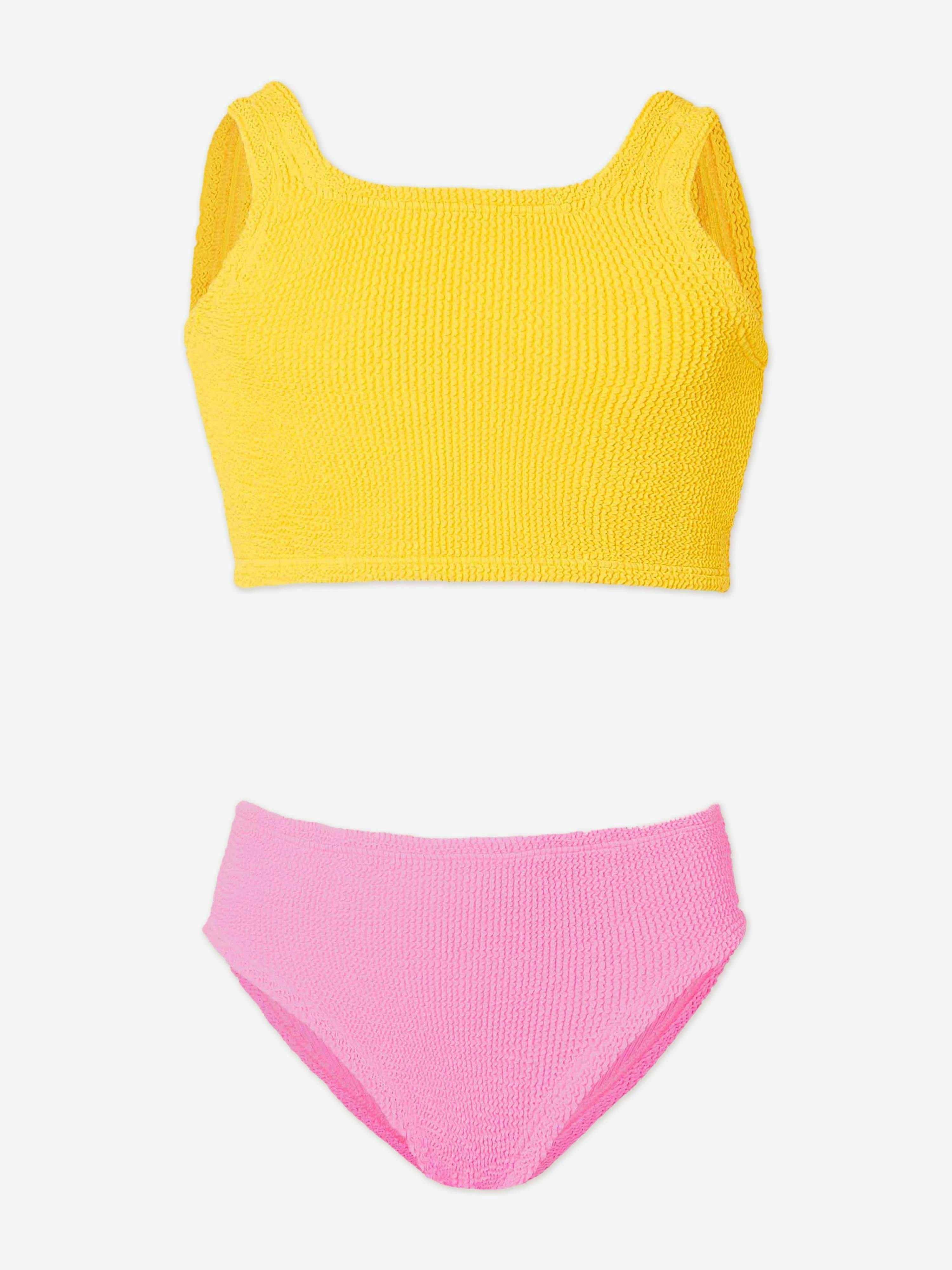 Hunza G Girls Yellow Duo Lyra Bikini In - 3 - 6 Yrs