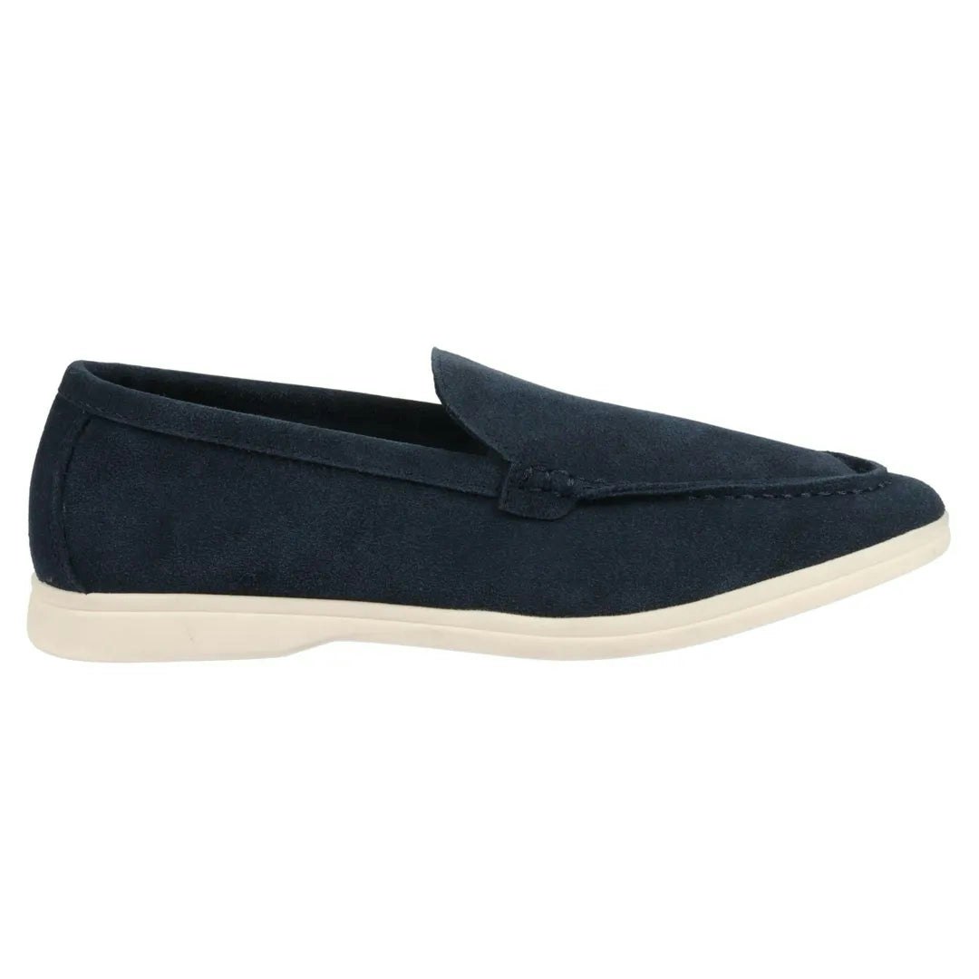 Dolcetto Men's Suede Slip On Comfort Fit Loafers - Navy - Uk 11