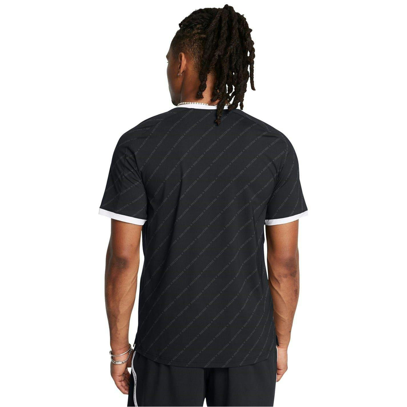 Under Armour Men's Black Project Rock Rugby T-Shirt - L - 90% Nylon/10% Elastane