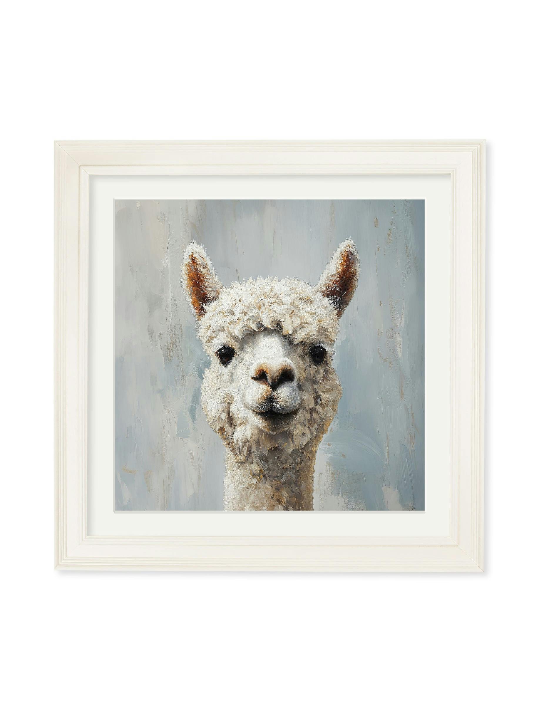 Rackhams Cream The Goofy Alpaca - Hurstwood Square Frame - The Goofy Alpaca - 96 X 96Cm