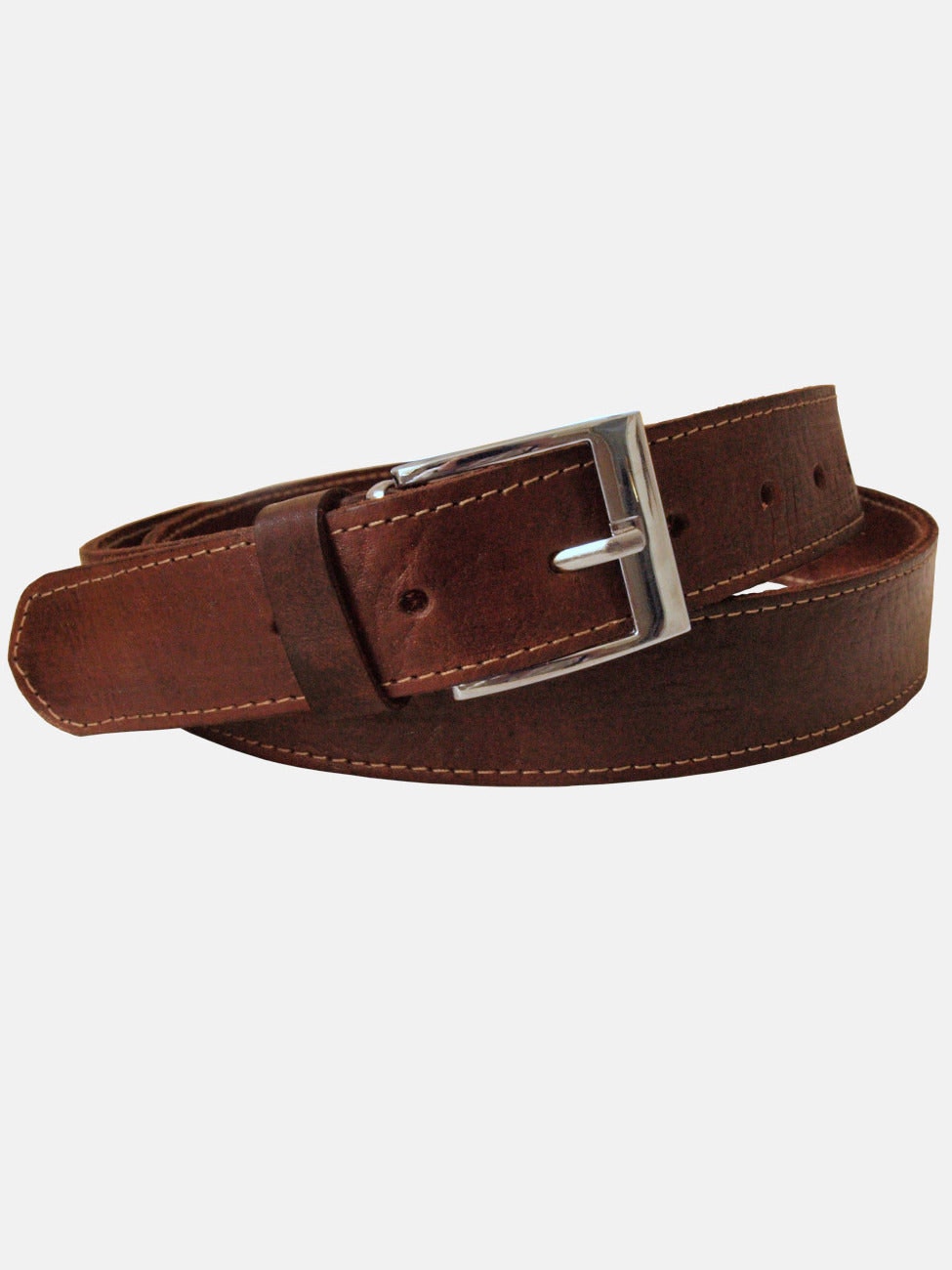 Berber Leather Brown Leather Belt - Narrow Width - 36"