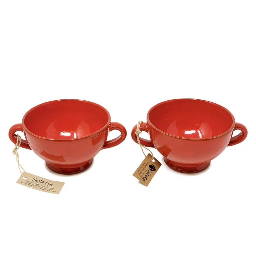Verano Spanish Ceramics Red Selena - Soup Bowls - Set Of 2