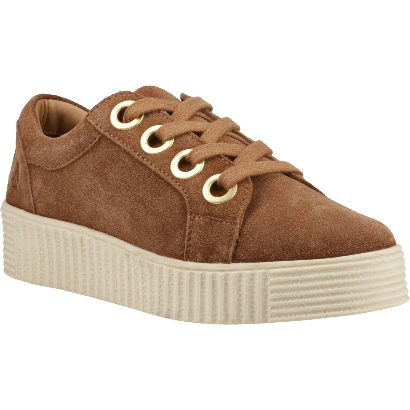 Hush Puppies Women's Tamsin Suede Suede Tan Trainers - Size 6