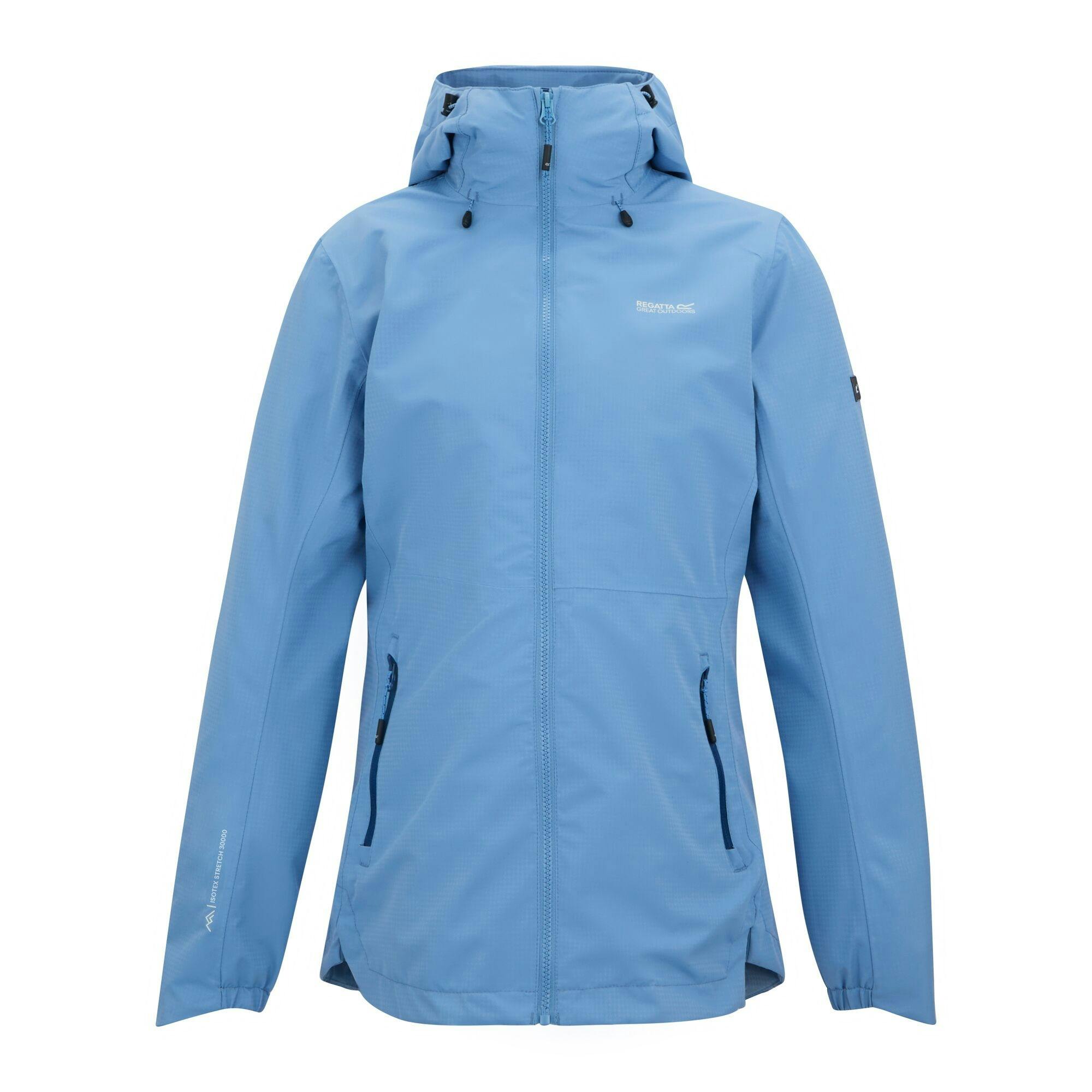 Regatta Women's Hamara Iv Waterproof Jacket - Washed Denim - 10 Uk - Washed Denim - 100% Polyester