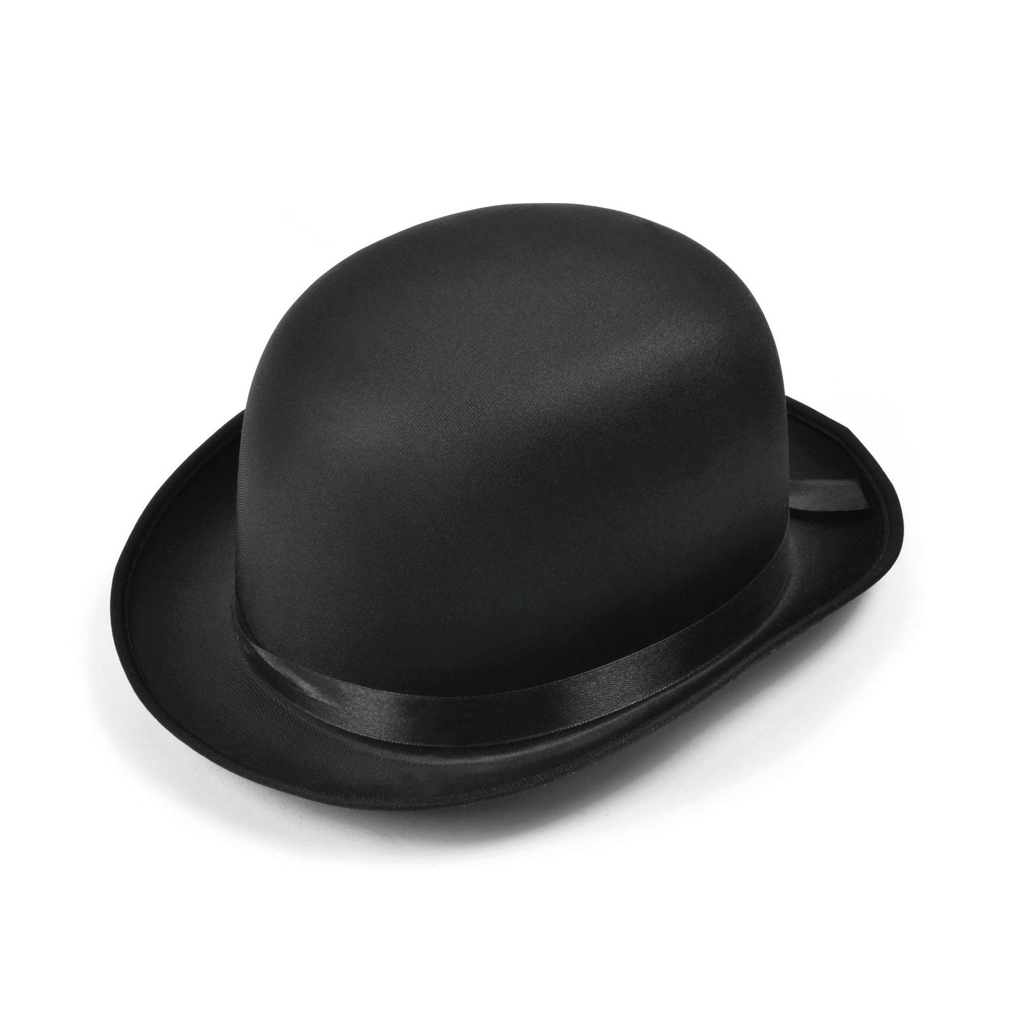Bristol Novelty Unisex Black Adults Satin Bowler Hat - One Size